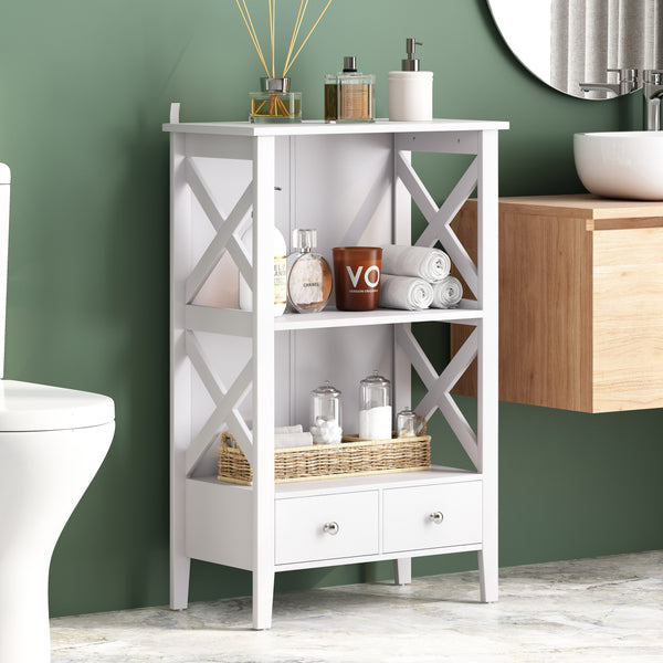Gdf Studio Lewis Modern Bathroom Floor Storage Rack With Drawers