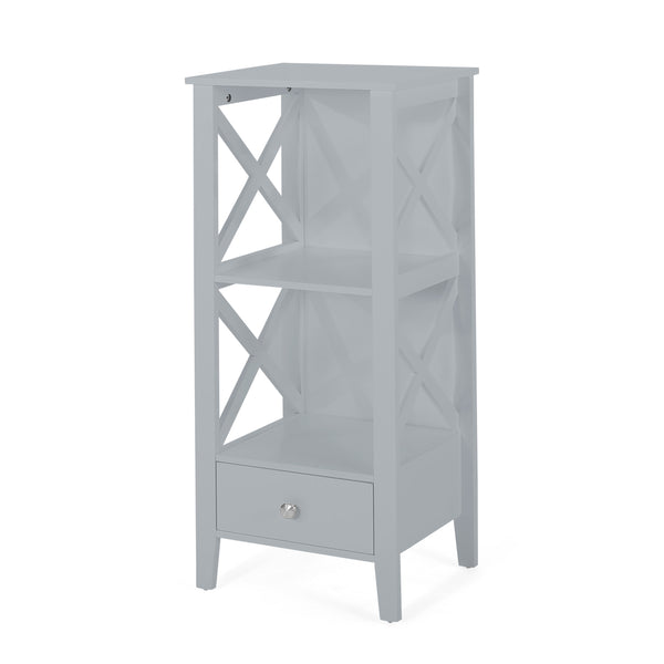 Gdf Studio Lewis Modern Bathroom Floor Storage Rack With Drawer