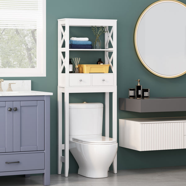 Gdf Studio Lewis Modern Over-the-Toilet Storage Rack With Drawers