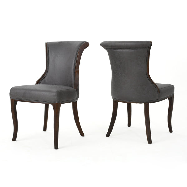 Gdf Studio Lexia Classic Microfiber Dining Chair (Set Of 2)