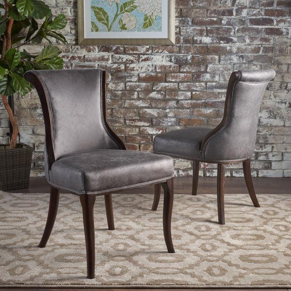 Gdf Studio Lexia Classic Microfiber Dining Chair (Set Of 2)