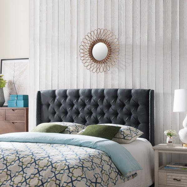 Gdf Studio Liberty Winged King/ Cal King Tufted Fabric Headboard