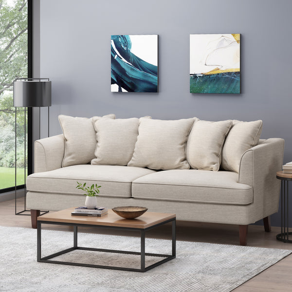 Gdf Studio Lilburn Contemporary Pillow Back 3 Seater Sofa
