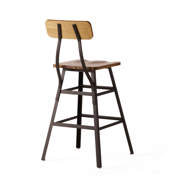 Gdf Studio Lilinden Natural Stained Laminated Acacia 28-Inch Bar Chair (Set Of 2)