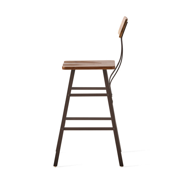 Gdf Studio Lilinden Natural Stained Laminated Acacia 28-Inch Bar Chair (Set Of 2)