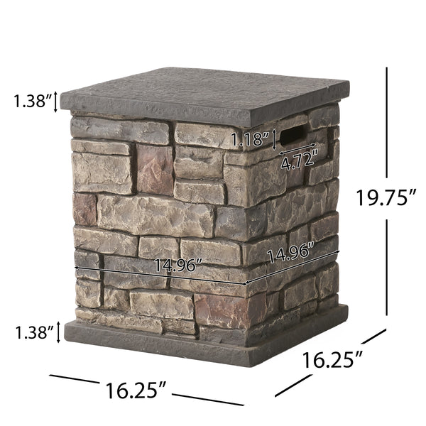Gdf Studio Lillian Outdoor 32" Octagonal Light Weight Concrete Fire Pit - 40 000 BTU Mixed Brown