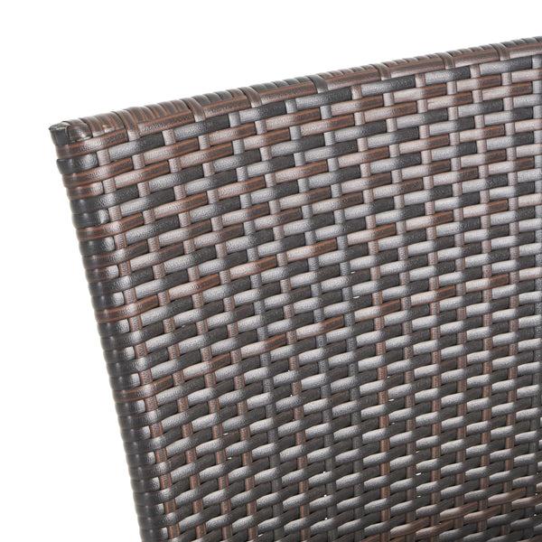 Gdf Studio Lillian Outdoor Aluminum And Wicker 8 Seater Dining Set With Stacking Chairs