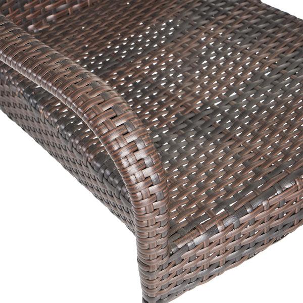 Gdf Studio Lillian Outdoor Aluminum And Wicker 8 Seater Dining Set With Stacking Chairs