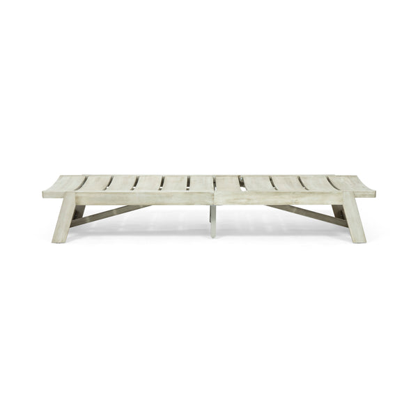 Gdf Studio Lillian Outdoor Wood And Iron Chaise Lounge