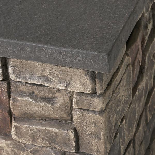 Gdf Studio Lillian Rectangular Faux Stone 50 000 BTU Propane Fire Pit