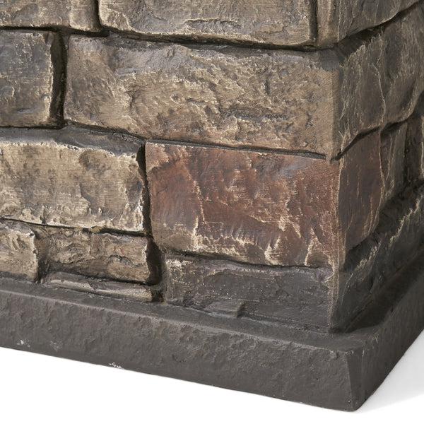 Gdf Studio Lillian Rectangular Faux Stone 50 000 BTU Propane Fire Pit