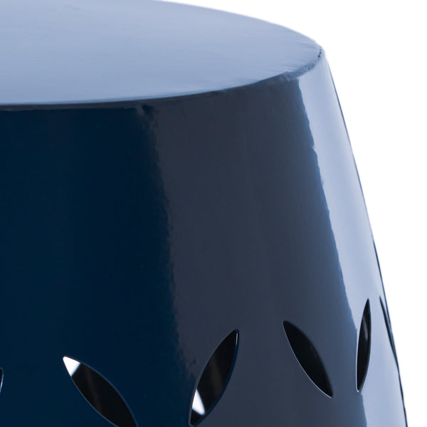 Gdf Studio Lilly Outdoor Modern 12-Inch Criss-Cross Cut Metal Barrel Side Table