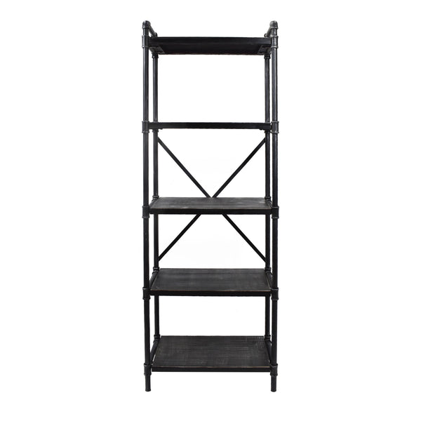 gdf studio Lina Industrial Pipe Design 5-Shelf Etagere Bookcase