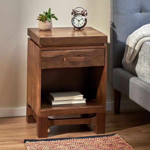 Gdf Studio Lindale Boho Handcrafted Acacia Wood Nightstand