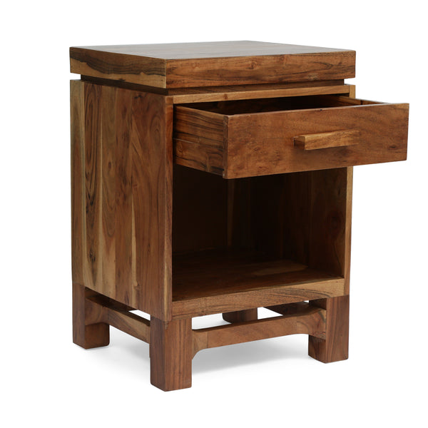 Gdf Studio Lindale Boho Handcrafted Acacia Wood Nightstand Set Of 2