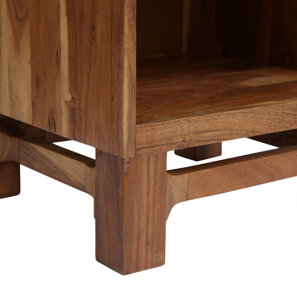 Gdf Studio Lindale Boho Handcrafted Acacia Wood Nightstand Set Of 2