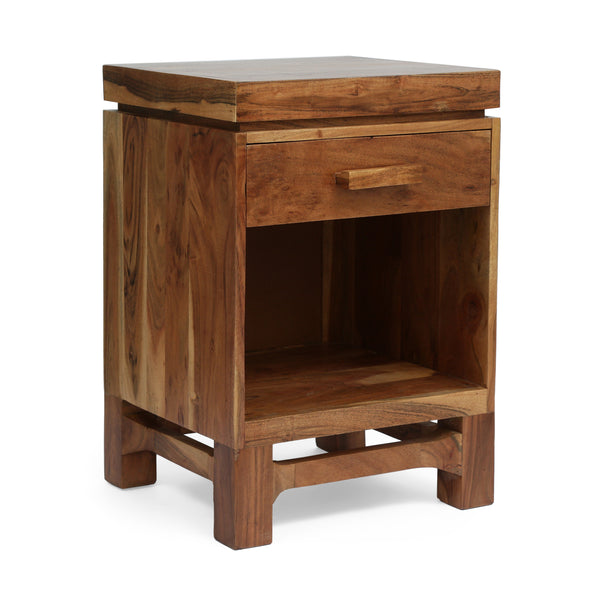 gdf studio Lindale Boho Handcrafted Acacia Wood Nightstand