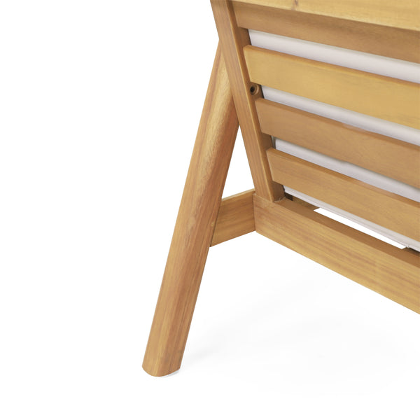 Gdf Studio Lindsey Outdoor Acacia Wood Club Chair With Cushions Teak And Beige