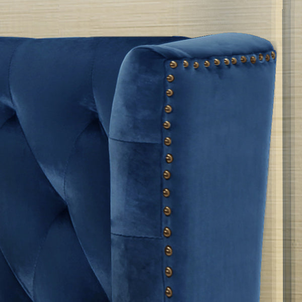 Gdf Studio Linsey High Back Tufted Winged New Velvet Loveseat