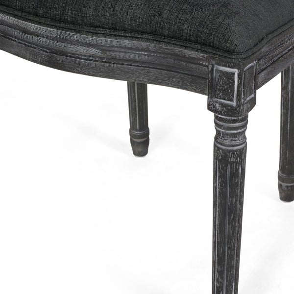 Gdf Studio Lintz French Country Wood And Cane Upholstered Dining Chair Set Of 2