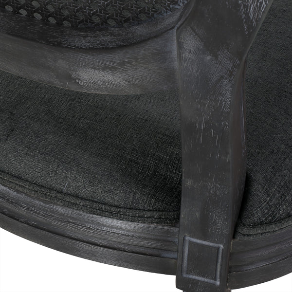 Gdf Studio Lintz French Country Wood And Cane Upholstered Dining Chair Set Of 2