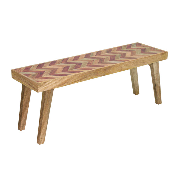 Gdf Studio Liorad Mango Rustic Boho Wood Dining Bench