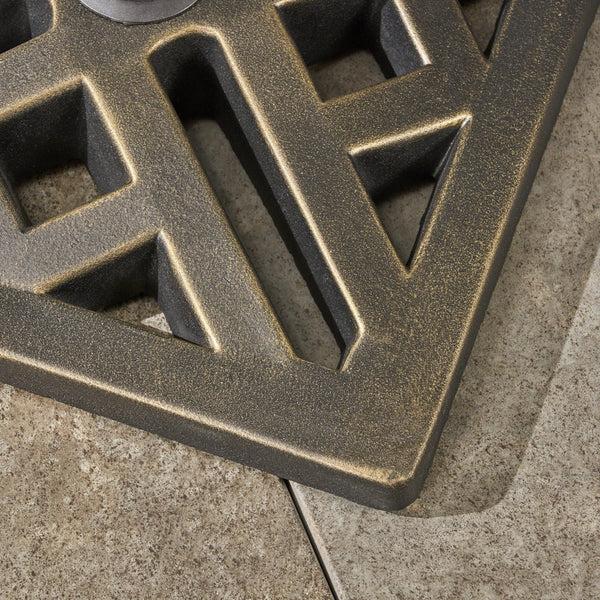 Gdf Studio Lisa Outdoor 31lb Concrete Circular Umbrella Base Bronze