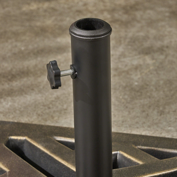 Gdf Studio Lisa Outdoor 31lb Concrete Circular Umbrella Base Bronze