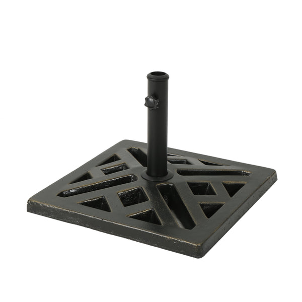 gdf studio Lisa Outdoor 31lb Concrete Circular Umbrella Base Bronze