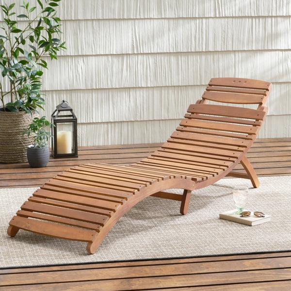 gdf studio Lisbon Outdoor Wood Folding & Portable Chaise Lounge