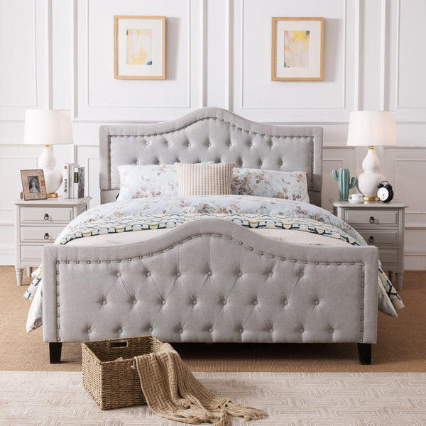 Gdf Studio Livi Fabric Fully Upholstered Queen Bed Set