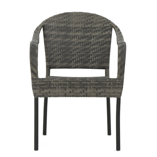 Gdf Studio Livingston Outdoor Grey Wicker Chair (Set Of 2)