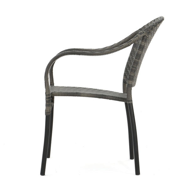 Gdf Studio Livingston Outdoor Grey Wicker Chair (Set Of 2)