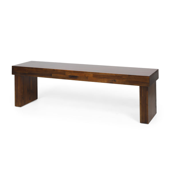 gdf studio Logan Acacia Wood Dining Benches Set of 2 Rich Mahogany