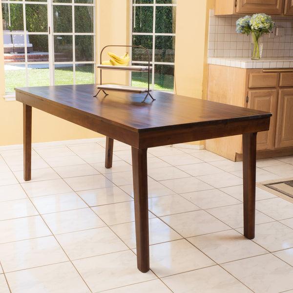 Gdf Studio Logan Mid Century Modern Acacia Wood Dining Table Mahogany