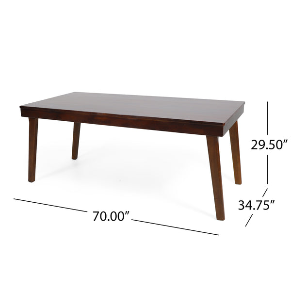 Gdf Studio Logan Mid Century Modern Acacia Wood Dining Table Mahogany