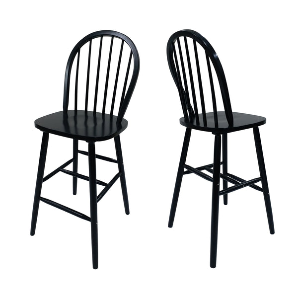 Gdf Studio Lopez Farmhouse Spindle Backrest Wood Barstools (Set Of 2)