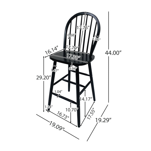 Gdf Studio Lopez Farmhouse Spindle Backrest Wood Barstools (Set Of 2)