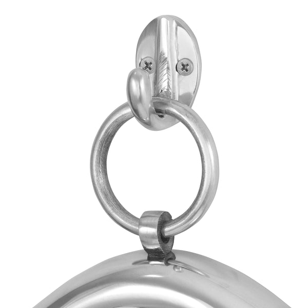 Gdf Studio Loris Modern Handcrafted Oval Aluminum Wall Mirror Silver