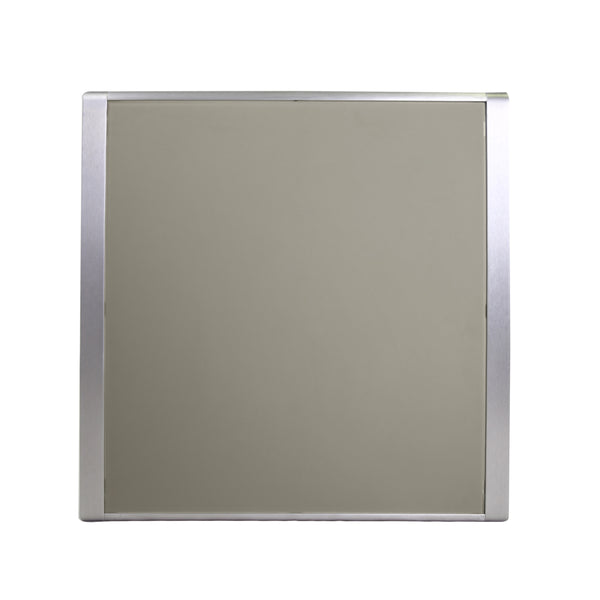 Gdf Studio Louie Coral Outdoor Dining Table - Anodized Aluminum - Tempered Glass Table Top - Square - Silver And Gray - 35-inch