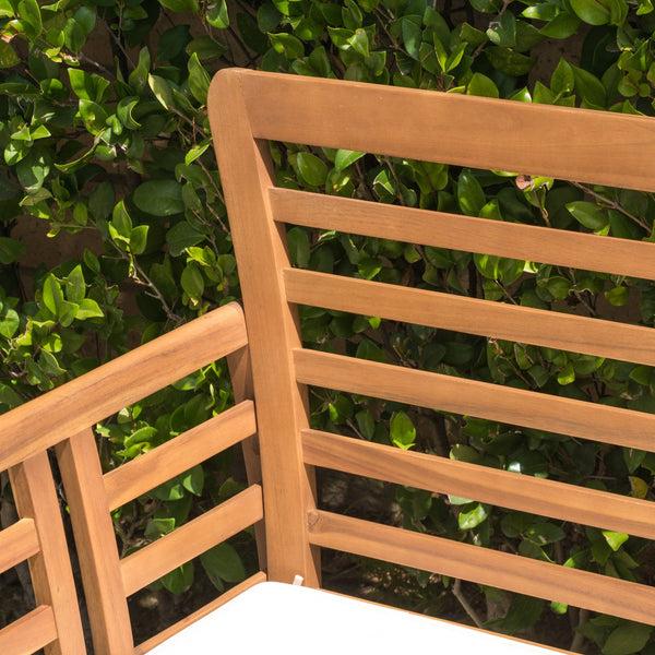 Gdf Studio Louis Outdoor 4-piece Solid Wood Chat Set With Cushions