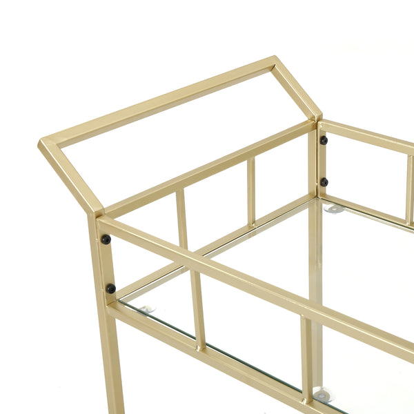 Gdf Studio Louise Indoor Modern Iron And Glass Bar Cart