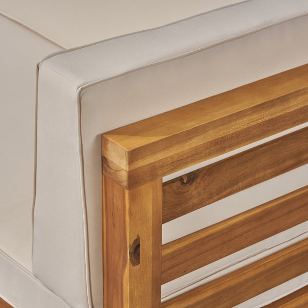 Gdf Studio Louise Outdoor Acacia Wood Club Chair With Cushion