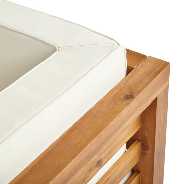 Gdf Studio Louise Outdoor Acacia Wood Club Chairs With Cushions (Set Of 2)