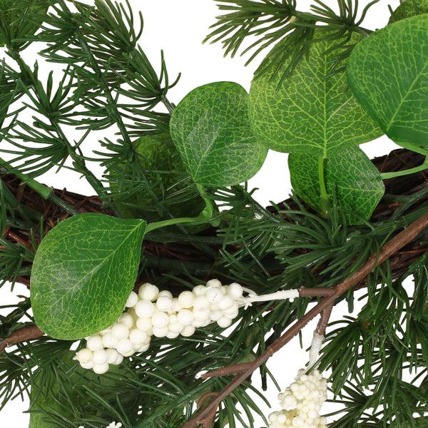 Gdf Studio Loveren 25.5" Eucalyptus And Pine Artificial Wreath With Berries