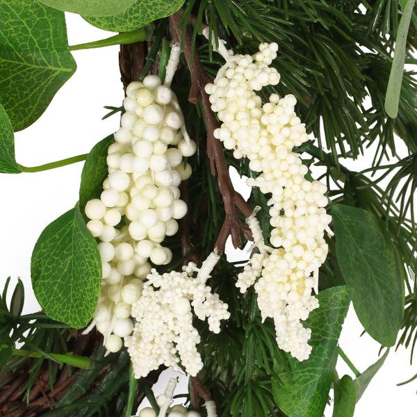Gdf Studio Loveren 25.5" Eucalyptus And Pine Artificial Wreath With Berries