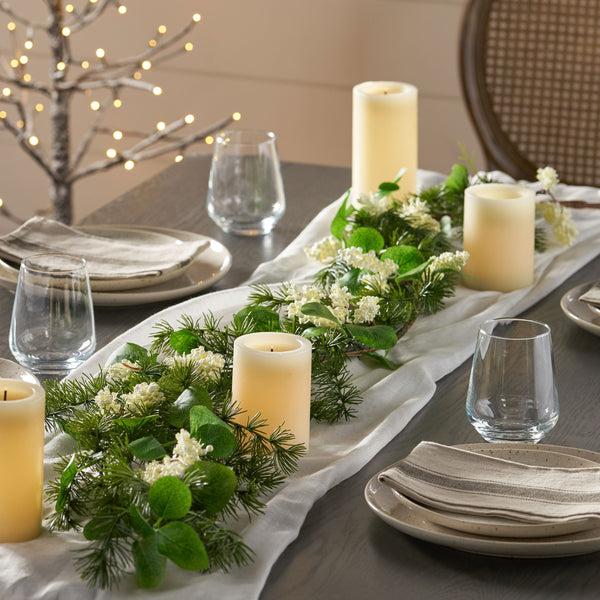 gdf studio Loveren 5-foot Eucalyptus and Pine Artificial Garland with Berries