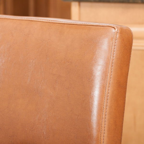 Gdf Studio Lowry Contemporary Upholstered Ivory Bonded Leather Backed Barstools (Set Of 2)