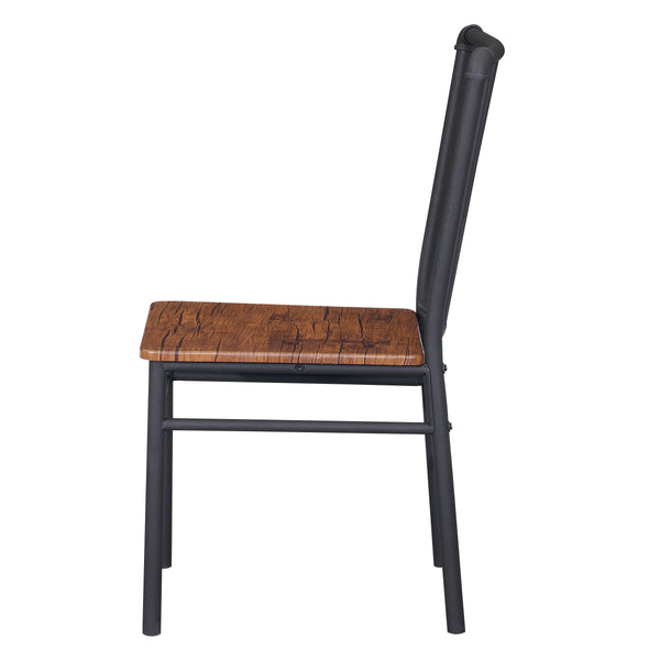Gdf Studio Lucas Industrial Textured Brown Steel And Wood Finished Chairs (Set Of 2)