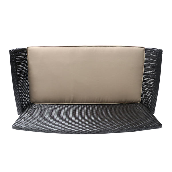 Gdf Studio Lucia Outdoor 6-Seater Wicker Conversation Set With Coffee Table